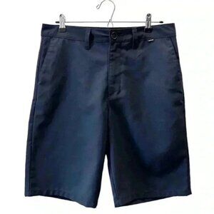 Hurley Mens Shorts Flat Front Chino Shorts Casual Navy Blue Size 30